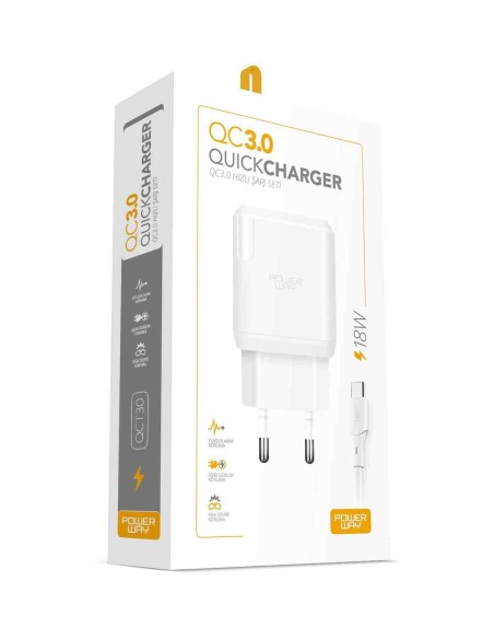 POWERWAY QCT30 18W TYPE-C HIZLI ŞARJ SETİ